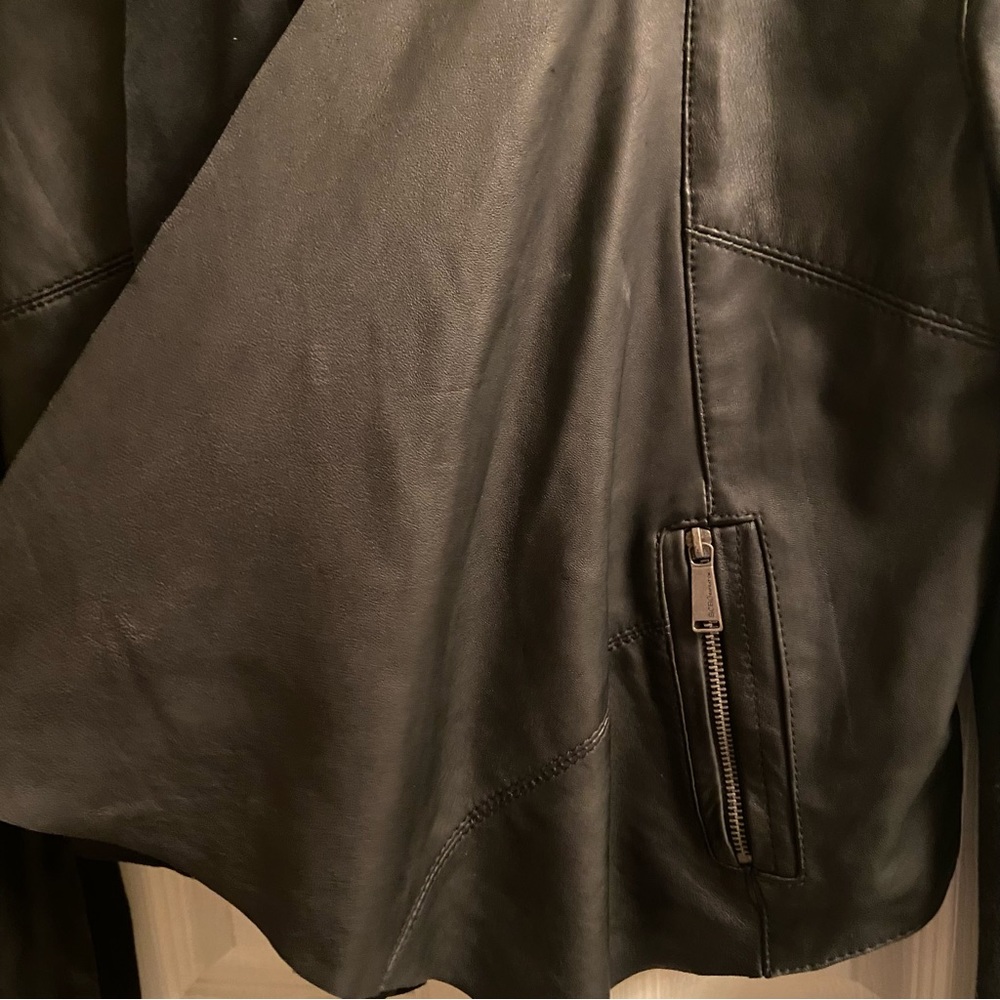 Bcbgeneration Drape Front Leather Jacket - image 8